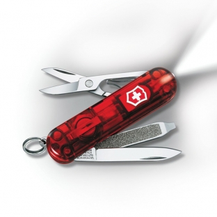 HERRAMIENTA SWISSLITE ROJA TRANSPARENTE C/LUZ, 7 USOS (0.6228.T)