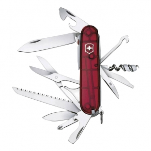 HERRAMIENTA VICTORINOX HUNTSMAN LITE ROJA TRANSPARENTE, 20 USOS (1.7915.T)
