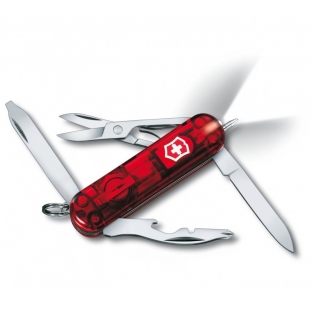 HERRAMIENTA VICTORINOX MIDNITE MANAGER ROJA TRANSPARENTE C/ LUZ, 10 USOS (0.6366.T)