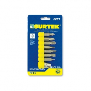 JUEGO SURTEK DE  7 PUNTAS COMBINADAS P/DESARMADOR (PFC7)