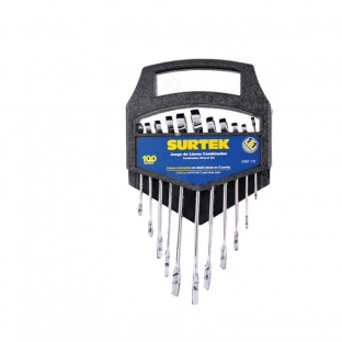 JUEGO SURTEK DE 11 LLAVES COMBINADAS STD EN RACK (100556)