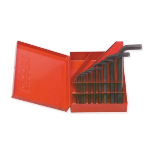 JUEGO URREA 11 LLAVES HEXAGONALES "L" EN PULGADAS CAJA METALICA (4975)