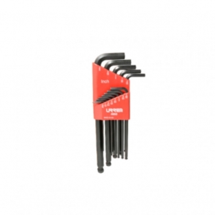 JUEGO URREA 13 LLAVE ALLEN BOLA 0.05" - 3/8" EN RACK PLASTICO (4995)