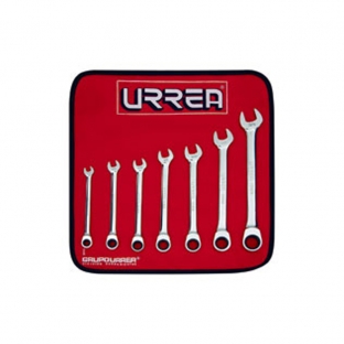 JUEGO URREA DE LLAVES COMBINADAS STD DE MATRACA  7 PIEZAS (1200CM)